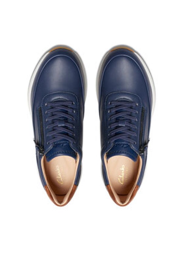 Clarks Sneakersy Tivoli Zip 26176649 Granatowy. Kolor: niebieski. Materiał: skóra