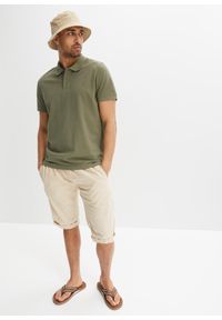 bonprix - Koszulka polo z czystej bawełny organicznej piqué. Typ kołnierza: polo. Kolor: zielony. Materiał: bawełna. Długość rękawa: krótki rękaw. Długość: krótkie #3