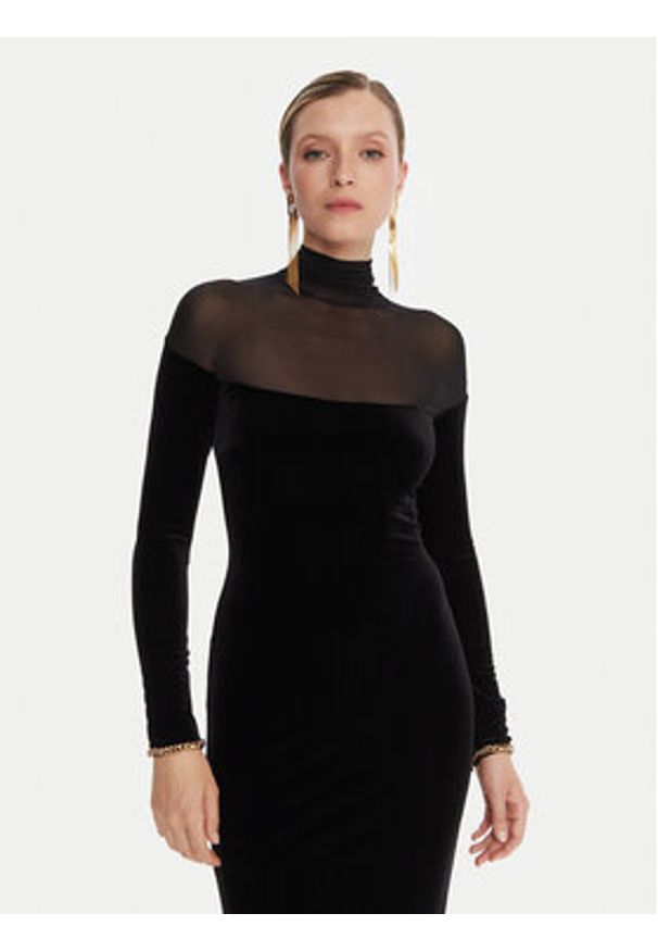 Elisabetta Franchi Sukienka wieczorowa AB-R42-57E2-V660 Czarny Slim Fit. Kolor: czarny. Materiał: syntetyk. Styl: wizytowy