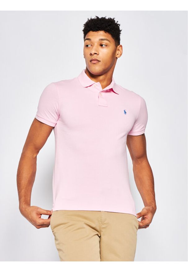 Polo Ralph Lauren Polo Core Replen 710795080 Różowy Slim Fit. Typ kołnierza: polo. Kolor: różowy. Materiał: bawełna