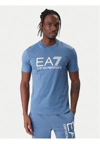 EA7 Emporio Armani T-Shirt 7M001412 AF22264 UB064 Niebieski Regular Fit. Kolor: niebieski. Materiał: bawełna #1