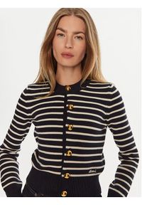 AMI PARIS Kardigan FKC039KN0061 Granatowy Regular Fit. Kolor: niebieski. Materiał: bawełna