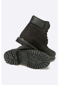 Timberland botki 6" Premium Boot damskie kolor czarny na płaskim obcasie TB08658A0011. Nosek buta: okrągły. Zapięcie: sznurówki. Kolor: czarny. Materiał: skóra. Obcas: na obcasie. Wysokość obcasa: niski #4