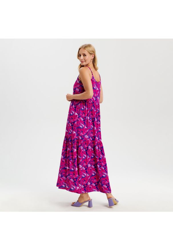 Sinsay - Sukienka maxi na ramiączkach - Wielobarwny. Długość rękawa: na ramiączkach. Długość: maxi