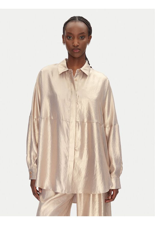 ACCESS FASHION Koszula 53-7016-922 Złoty Loose Fit. Kolor: złoty. Materiał: syntetyk