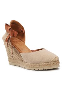 Espadryle Unisa Carnot 23 Ecl Natural. Kolor: beżowy. Materiał: materiał