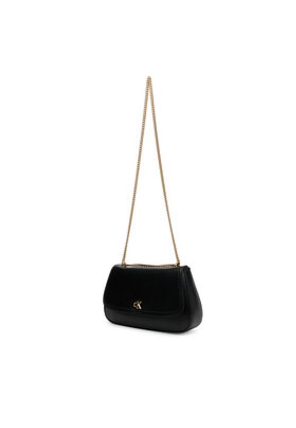 Calvin Klein Torebka Ck Convertible Chain Medium Bag LV04F3171G Czarny. Kolor: czarny. Materiał: skórzane