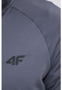 4f - 4F bluza treningowa męska kolor szary wzorzysta. Kolor: szary. Materiał: materiał. Długość rękawa: raglanowy rękaw #5