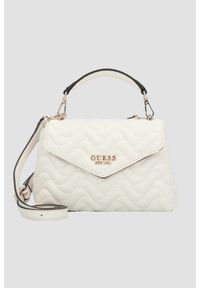 Guess - GUESS Biała damska torebka pikowana Mini. Kolor: biały. Materiał: pikowane. Styl: elegancki