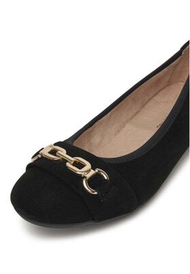 Remonte Baleriny D0K10-02 Czarny. Kolor: czarny. Materiał: zamsz, skóra