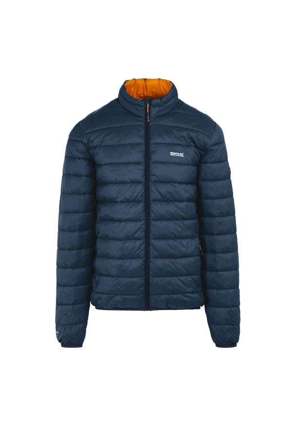 Regatta - Męska Ocieplana Kurtka Marizion. Kolor: niebieski, wielokolorowy, brązowy. Materiał: puch. Sport: turystyka piesza