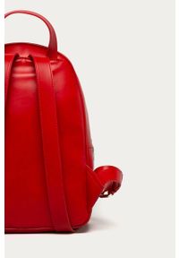 Love Moschino - Plecak. Kolor: czerwony. Materiał: syntetyk, materiał, skóra ekologiczna. Wzór: aplikacja #3