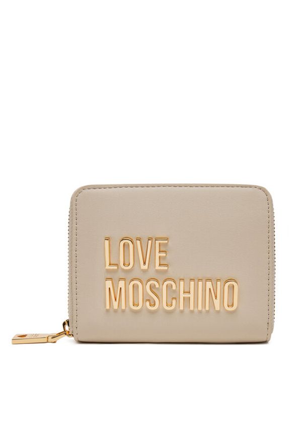 Love Moschino - LOVE MOSCHINO Mały Portfel Damski JC5613PP1MKD0110 Beżowy. Kolor: beżowy. Materiał: skóra