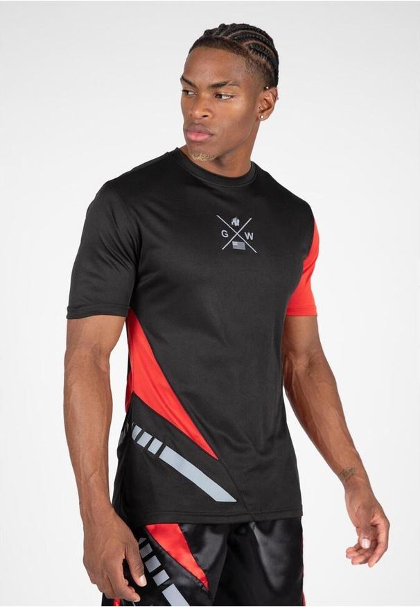 GORILLA WEAR - Hornell Koszulka - Czarny/Czerwony. Kolor: czerwony. Sport: fitness