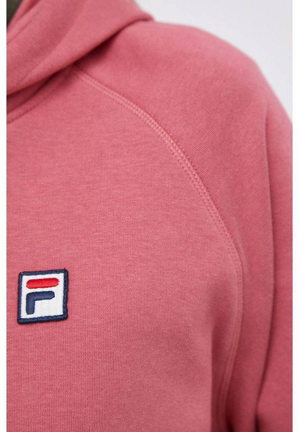 Fila - Bluza. Typ kołnierza: kaptur. Kolor: różowy. Materiał: bawełna. Długość rękawa: raglanowy rękaw