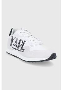 Karl Lagerfeld Buty skórzane kolor biały. Nosek buta: okrągły. Zapięcie: sznurówki. Kolor: biały. Materiał: skóra #2