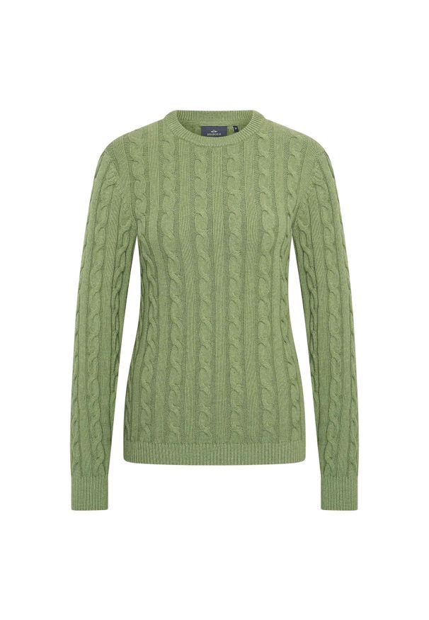 HV POLO - Sweter damski HV Polo Tally. Typ kołnierza: polo. Kolor: zielony. Materiał: polar. Sezon: zima