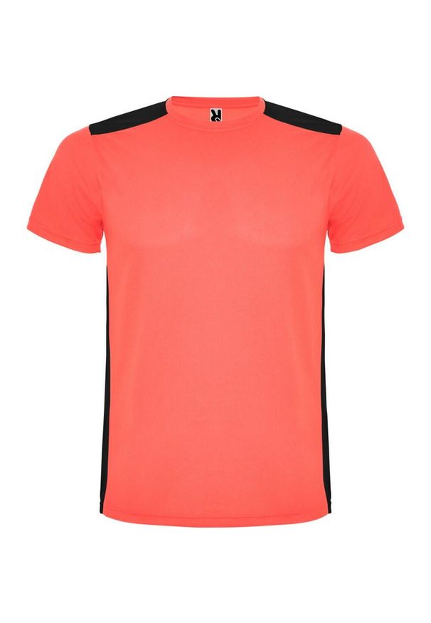 ROLY - Koszulka Sportowa Z Krótkim Rękawem Dla Dorosłych Unisex Detroit. Kolor: różowy, czarny, wielokolorowy, pomarańczowy. Długość rękawa: krótki rękaw. Długość: krótkie. Sport: turystyka piesza