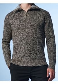 Sinsay - Ocieplany melanżowy sweter z wysokim kołnierzem - brązowy. Kolor: brązowy. Wzór: melanż #1
