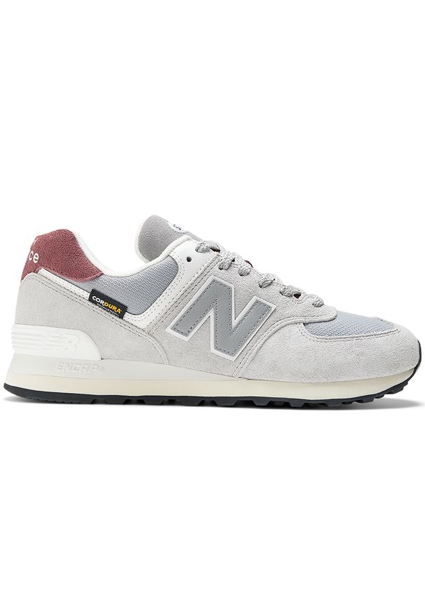 Buty unisex New Balance U574KBR – szare. Okazja: na co dzień. Kolor: szary. Materiał: materiał, syntetyk, tkanina, guma. Szerokość cholewki: normalna. Model: New Balance 574