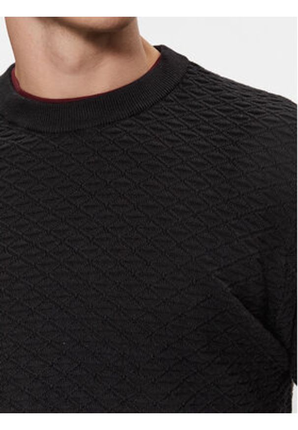 Hugo Sweter Sonderson 50500007 Czarny Regular Fit. Kolor: czarny. Materiał: bawełna