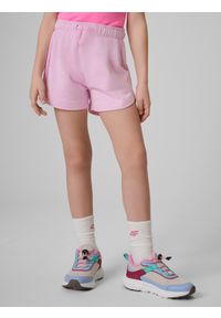 4f - 4F Spodenki dresowe dziewczęce - różowe 164 (13-14 lat). Kolor: różowy. Materiał: dresówka. Długość: krótkie. Sezon: lato #2