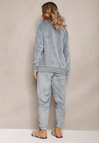 Renee - Niebieski Komplet Piżamowy Luźna Bluza i Spodnie Joggery Mlikena. Kolor: niebieski #3