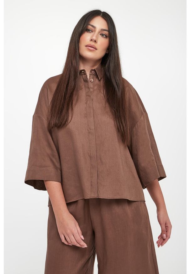 Koszula damska lniana Rito MM. Materiał: len