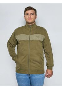 Big-Star - Bluza męska bawełniana na stójce khaki Johnson 303. Okazja: na co dzień, do pracy. Typ kołnierza: kołnierzyk stójkowy. Kolor: zielony. Materiał: bawełna. Styl: casual, sportowy #4