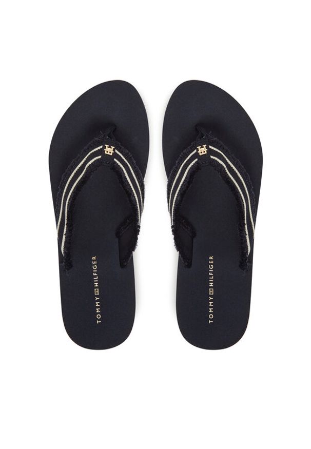 TOMMY HILFIGER - Tommy Hilfiger Japonki TH Webbing Beach Sandal FW0FW08739 Granatowy. Kolor: niebieski. Materiał: materiał