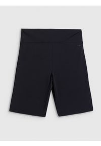 4f - 4F Legginsy kolarki dzianinowe damskie - czarne XS. Kolor: czarny. Materiał: dzianina. Długość: długie. Wzór: nadruk. Sezon: lato #1