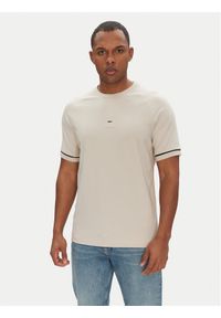 BOSS T-Shirt 50537846 Beżowy Regular Fit. Kolor: beżowy. Materiał: bawełna