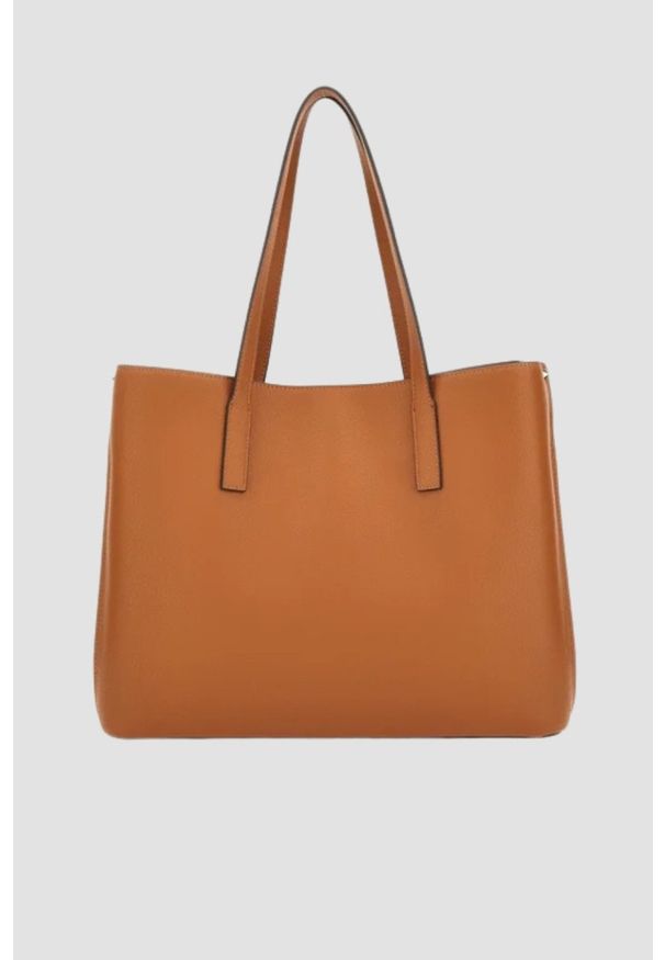 Guess - GUESS Brązowa shopperka damska Meridian Girlfriend. Kolor: brązowy. Materiał: skórzane. Styl: elegancki, casual