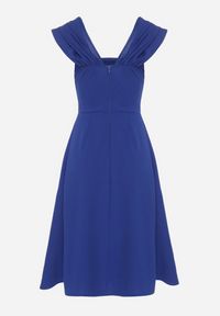 Born2be - Niebieska Sukienka z Kwadratowym Dekoltem i Szerokimi Ramiączkami Devianna. Okazja: na co dzień. Typ kołnierza: dekolt kwadratowy. Kolor: niebieski. Długość rękawa: na ramiączkach. Styl: casual, elegancki #4