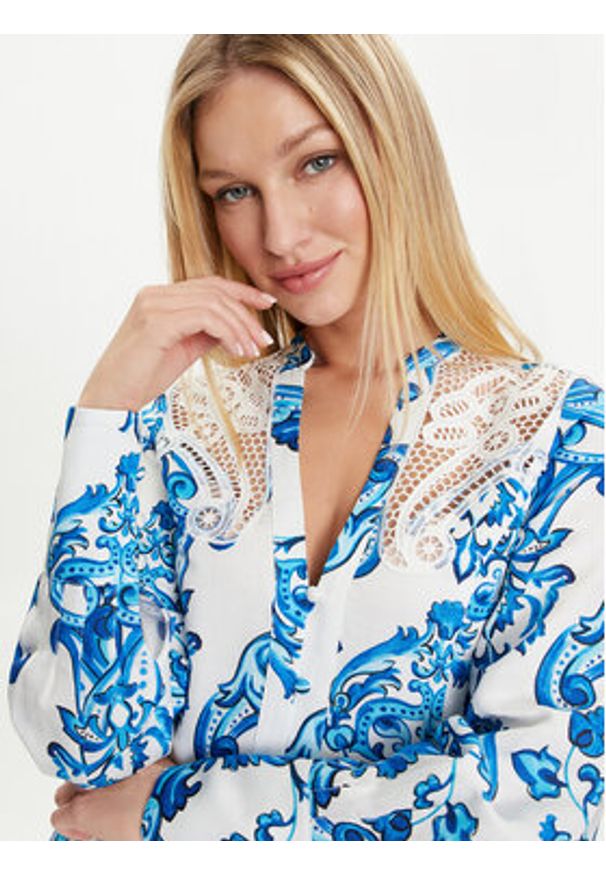 Marciano Guess Bluzka 4GGH07 9708Z Kolorowy Regular Fit. Materiał: len, lyocell. Wzór: kolorowy