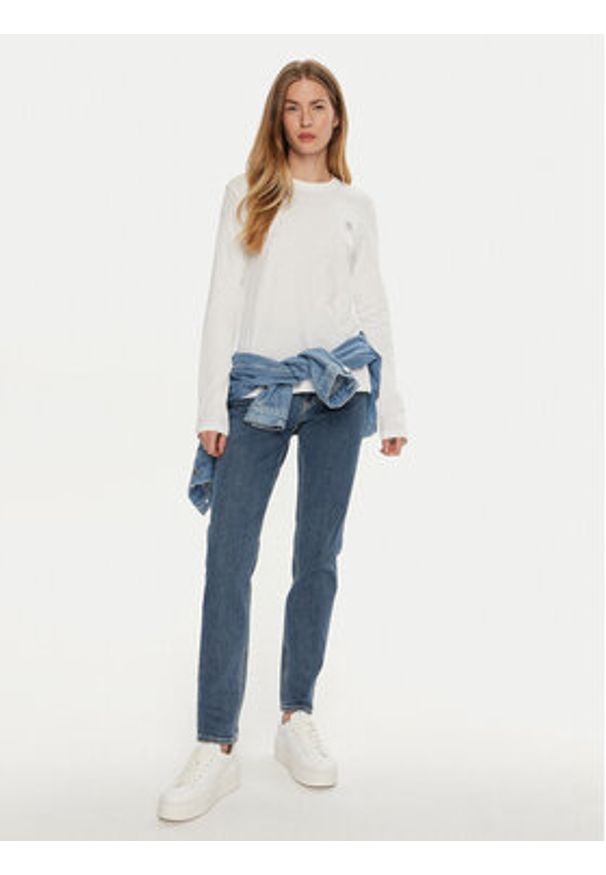 Calvin Klein Jeans Bluzka J20J224549 Biały Regular Fit. Kolor: biały. Materiał: bawełna