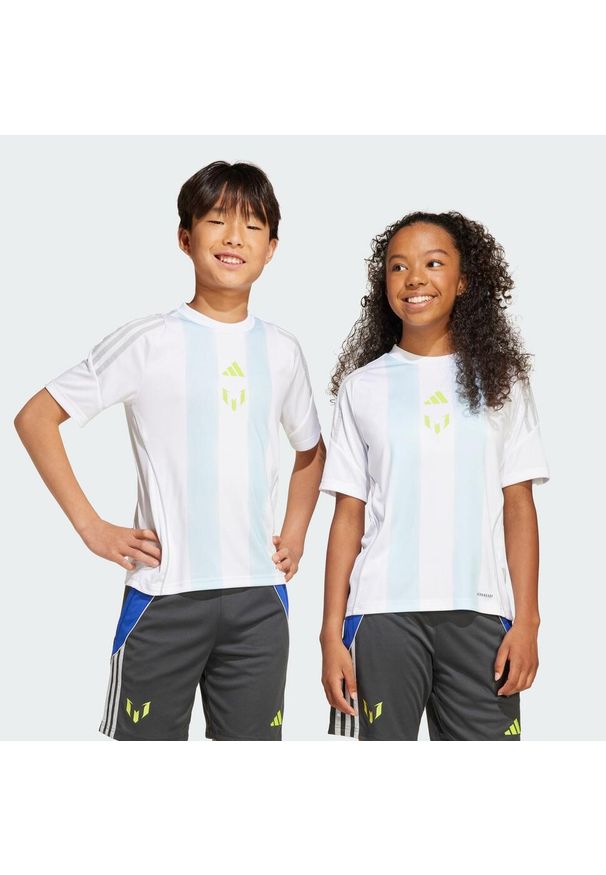 Adidas - Koszulka Messi Training Kids. Kolor: biały, wielokolorowy, niebieski