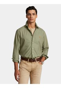 Polo Ralph Lauren Koszula 710804257032 Zielony Slim Fit. Typ kołnierza: polo. Kolor: zielony. Materiał: bawełna #1