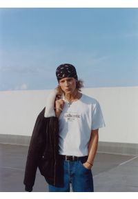 Big-Star - Koszulka męska z krótkim rękawem z linii Authentic Reagiser 100. Kolor: biały. Materiał: jeans, bawełna. Długość rękawa: krótki rękaw. Długość: krótkie. Wzór: nadruk #9