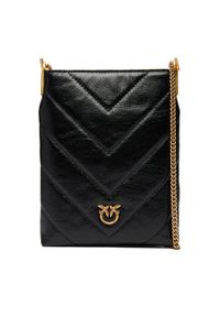 Pinko - PINKO Torebka Flat Satchel AI 25-26 PCPL 105352 A2W2 Czarny. Kolor: czarny. Materiał: skórzane