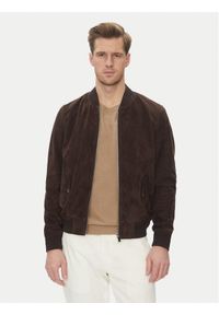 Serge Pariente Kurtka skórzana M888 Brązowy Regular Fit. Kolor: brązowy. Materiał: skóra #1