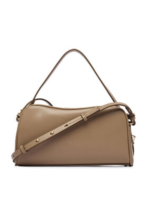 Calvin Klein Torebka Emblem Trio Top Handle Camera Ba LV04F3370G Beżowy. Kolor: beżowy. Materiał: skórzane