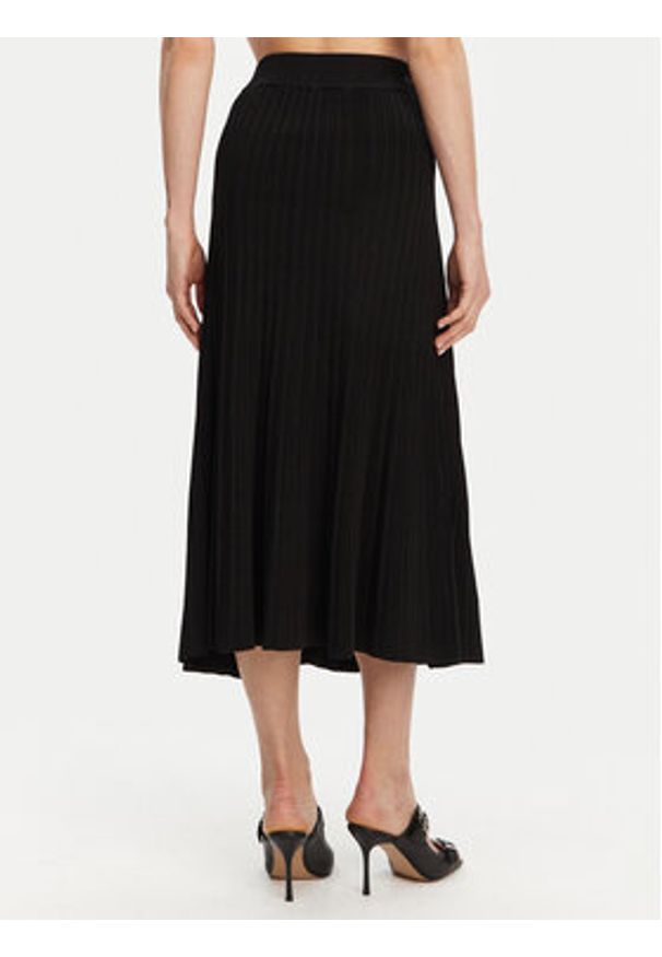 DKNY Spódnica plisowana P4JRAT77 Czarny Regular Fit. Kolor: czarny. Materiał: syntetyk