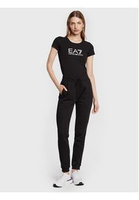 EA7 Emporio Armani T-Shirt 8NTT66 TJFKZ 1200 Czarny Slim Fit. Kolor: czarny. Materiał: bawełna