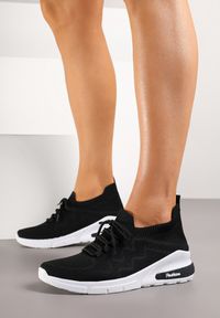 Born2be - Czarne Buty Sportowe Amathousa. Okazja: na co dzień. Kolor: czarny. Materiał: jeans #5