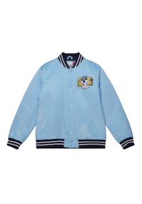 Gruba satynowa kurtka Mitchell & Ness Université de la Caroline du nord. Kolor: niebieski. Materiał: satyna. Sport: koszykówka #1