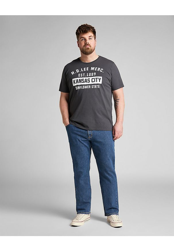 Lee - MĘSKI T-SHIRT LEE SS KANSAS CITY TEE WASHED BLACK L60TFEON 112113541