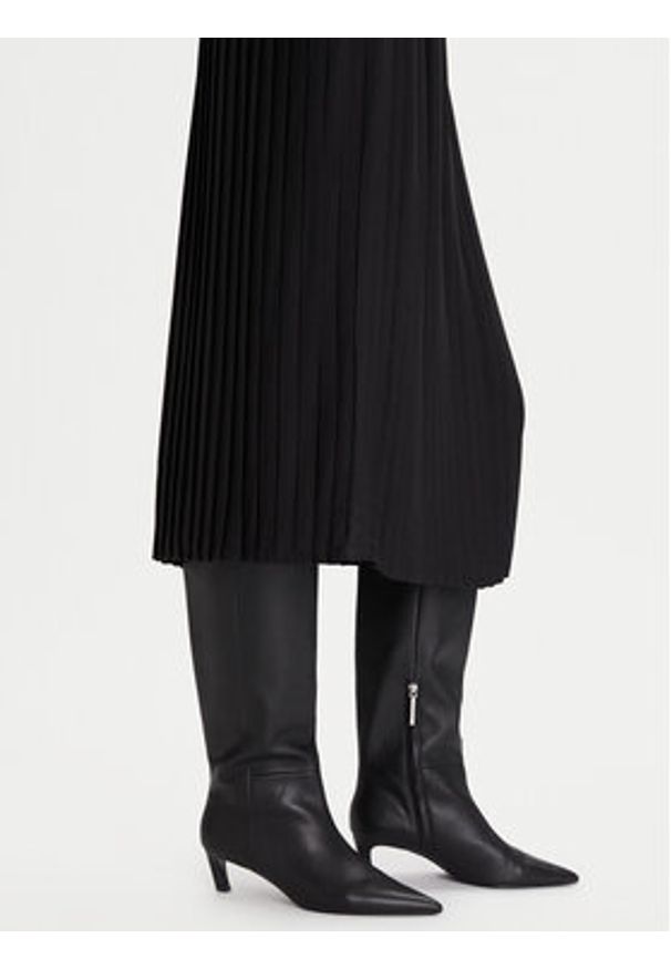 Calvin Klein Spódnica plisowana LV044D632G Czarny Regular Fit. Kolor: czarny. Materiał: syntetyk