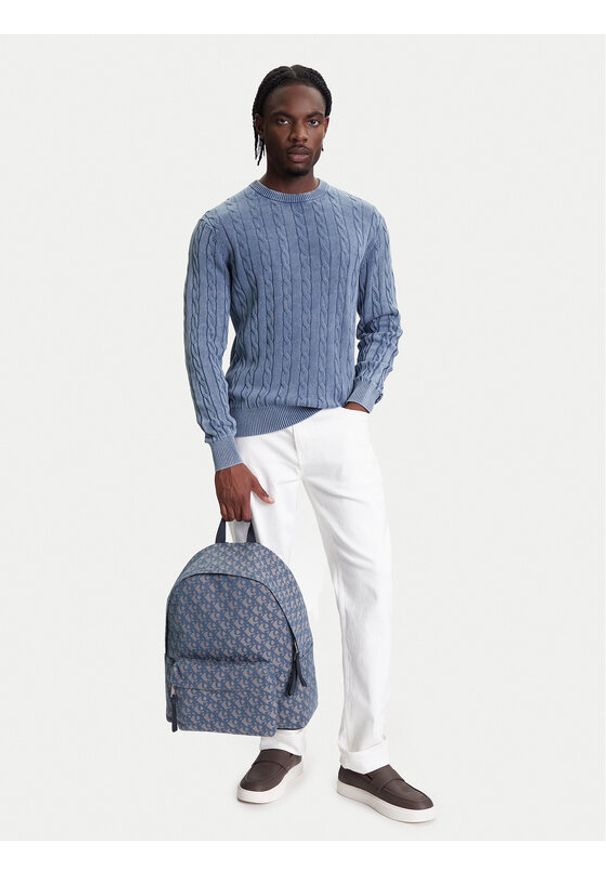 Calvin Klein Jeans Plecak Unstructured Monogram Backpack 4 LV04G3116G Niebieski. Kolor: niebieski. Materiał: materiał
