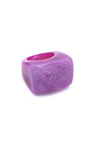 Brazi Druse Jewelry - Pierścionek Agat Druza Różowa rozmiar 17. Kolor: różowy. Kamień szlachetny: agat